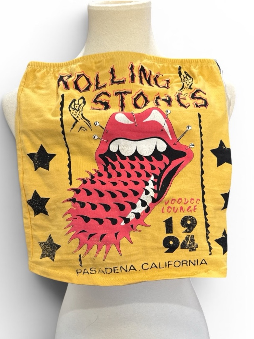 the Rolling Stones Yellow Strapless Top #532